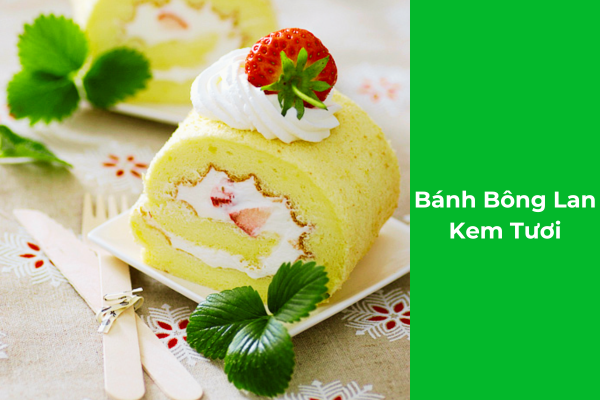 Ảnh minh họa: Món bánh Bông Lan Kem tươi cho menu quán cà phê & trà