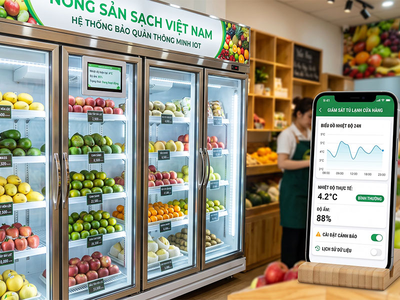 Tủ lạnh tích hợp IoT mang đến công nghệ bảo quản thực phẩm thông minh cho các mô hình kinh doanh ăn uống.
