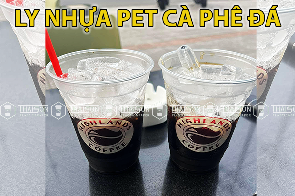 Ly nhựa PET kinh doanh cà phê mang đi