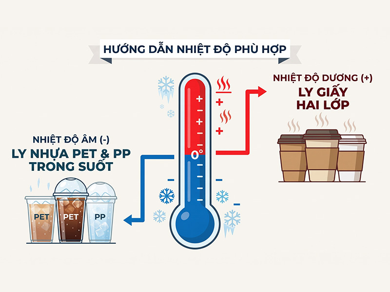 Am hiểu đặc tính chịu nhiệt giúp chủ quán đưa ra quyết định in ly đúng đắn, tối ưu hóa công năng của ly nhựa và ly giấy.