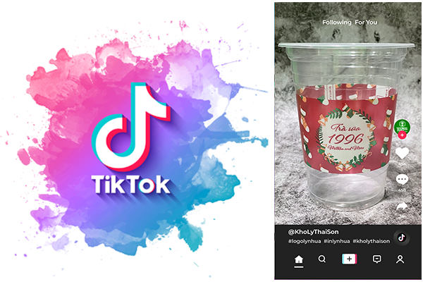 Đưa logo ly nhựa trà sữa lên tiktok