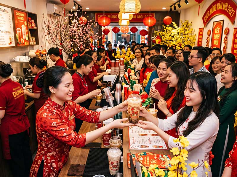 Tận hưởng thành quả tăng trưởng doanh thu tháng Chạp nhờ chiến lược đặt in ly Tết 2027 sớm và sự chuẩn bị đầy đủ bao bì take-away Tận hưởng thành quả tăng trưởng doanh thu tháng Chạp nhờ chiến lược đặt in ly Tết 2027 sớm.