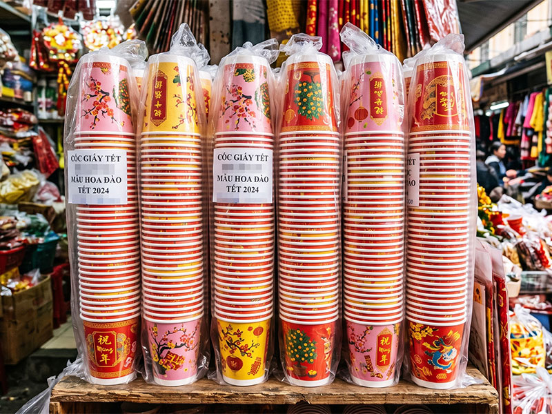 Sử dụng ly khay sẵn thay vì đặt in ly riêng là giải pháp nhanh chóng nhưng mang lại nhiều rủi ro cho chủ quán khi kinh doanh đồ uống bằng ly nhựa và ly giấy trong dịp lễ tết 2027.