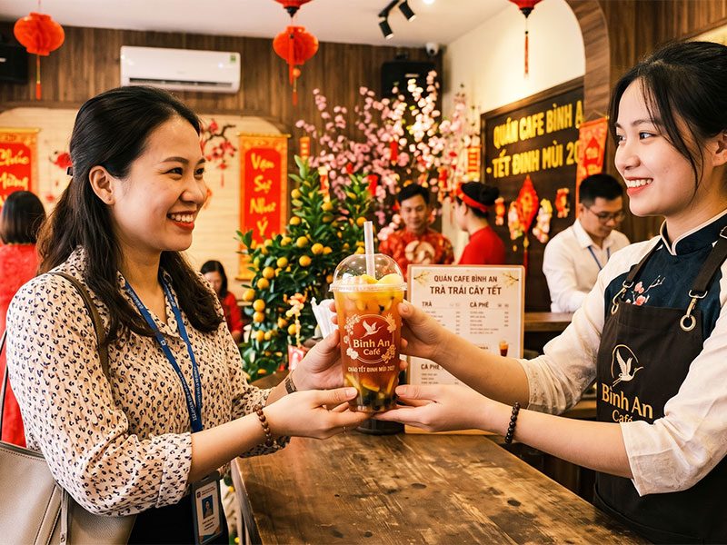 In ly nhựa kết hợp in ly giấy theo yêu cầu giúp nâng tầm giá trị đồ uống, tạo cảm giác sang trọng xứng đáng với giá tiền.