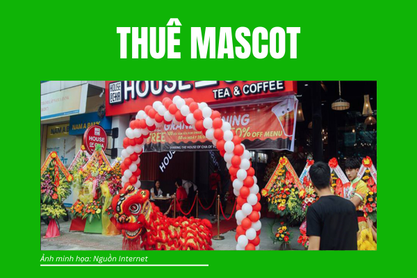 Ảnh minh họa: Trang trí mascot cho quán cà phê vào ngày khai trương