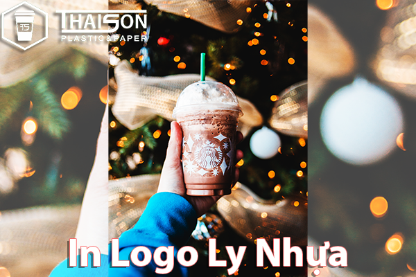 In logo ly nhựa để quảng bá trà sữa và cà phê mang đi