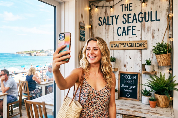 Biến khách hàng thành đại sứ thương hiệu thông qua các góc check-in tối giản và tinh tế tại quán.