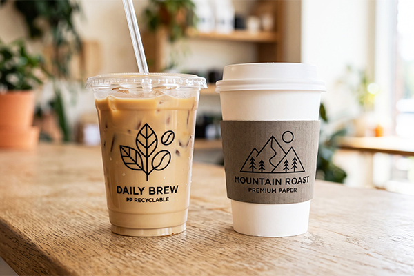 Xu hướng thiết kế bao bì tối giản và Line-Art gãy gọn khi thực hiện dịch vụ in logo ly nhựa.