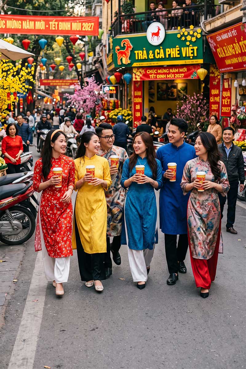 Biến mỗi chiếc ly thành cỗ máy quảng cáo 0 đồng khi khách hàng cầm sản phẩm món uống của quán được đựng trong ly nhựa và ly giấy độc quyền của quán bạn khi đi du xuân trên phố.
